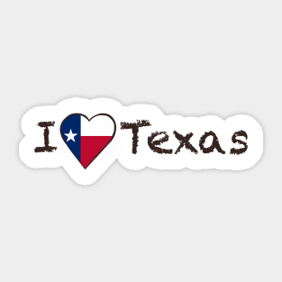 I Love Texas Sticker